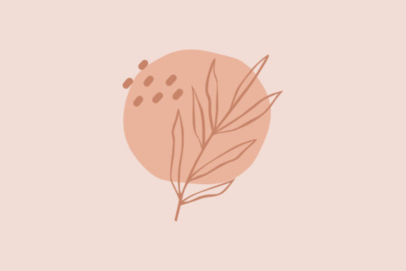 Boho Modern Abstract Floral Art Shapes for Graphics
