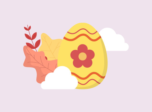 Easter Egg Flower Floral Cloud Vector: A Versatile Graphic for Blog and Web Design