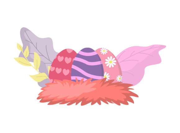 Easter Egg Purple Floral Vector for Branding and Graphics