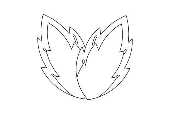Floral Vintage Leaf Outline Graphics for Crafting