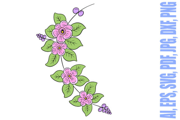 Flower Color Floral Tattoo Line Art for Graphics and Illustrations
