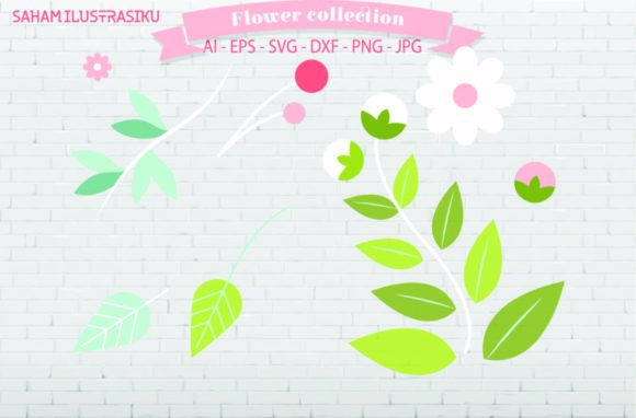 Flower Floral Collection Green Svg for Blog and Website Graphics