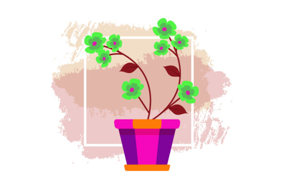 Flower Pot Floral Brush Background - A Versatile Graphic Illustration
