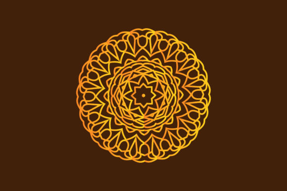 Gold Mandala Floral Beauty for Graphics and Illustrations