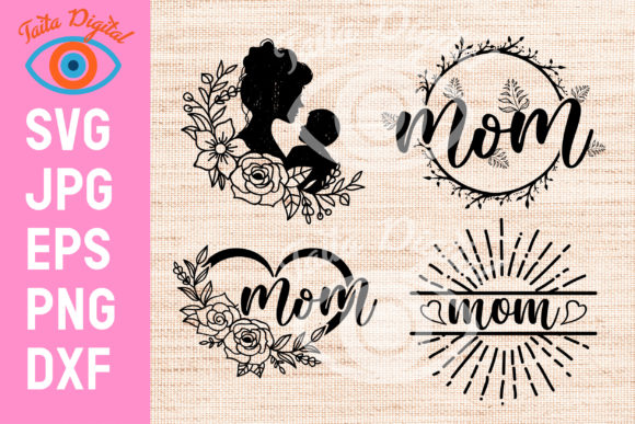 Mom Floral Heart Svg Graphics for Digital Sellers