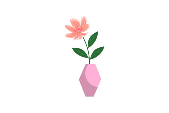 Spring Botanical Floral Pot Vector for Branding and Packaging