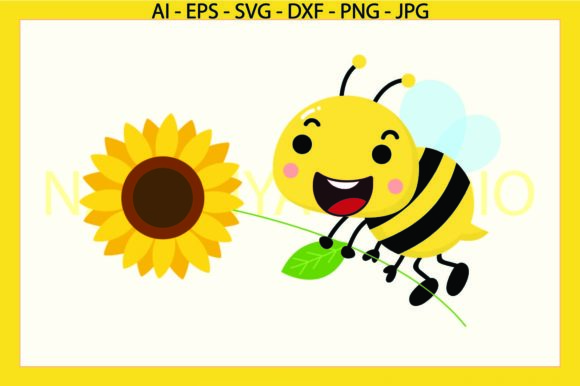 Sunflowe Bee Floral Spring Svg for Branding and Marketing