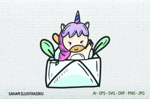 Unicorn Cute Sticker Floral SVG Graphics Review