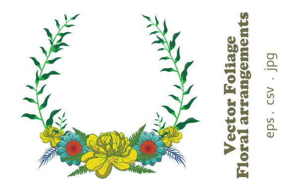 Vector Floral Foliage Graphic Set 18 for Crafting and Design