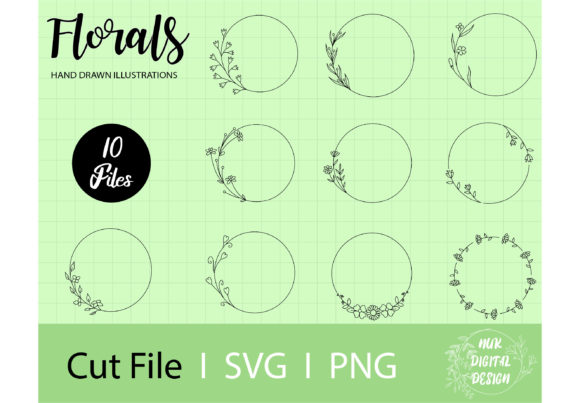Wreaths Floral Frames SVG PNG Vol 3 Graphics & Illustrations