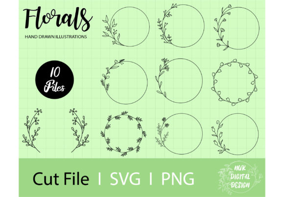 Wreaths Floral Frames SVG PNG Vol 4 Graphics Review